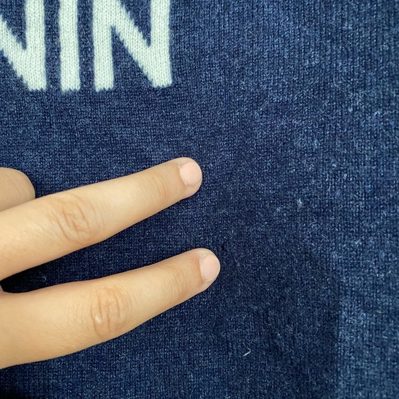 QUEENE AND BELLE 100% CASHMERE NAVY BLUE SWEATER FEMININ Large - Picture 7 of 10